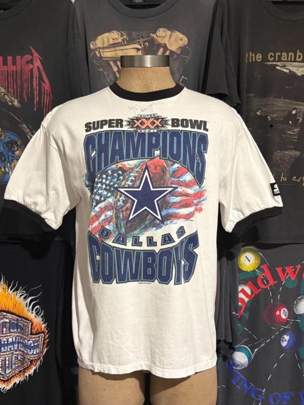 STARTER White Dallas Cowboys Super Bowl Champions Graphic Tee L